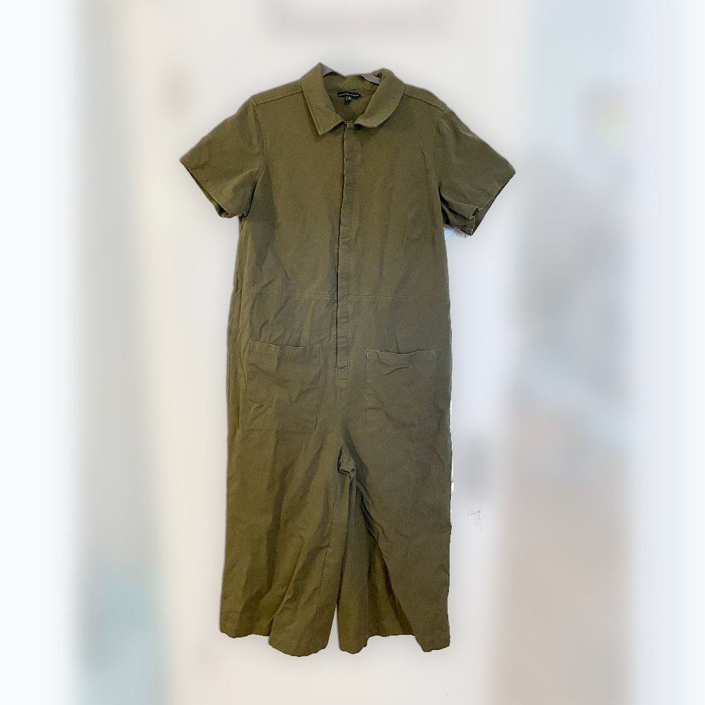 Kate Stretch Cotton Green Twill Jumpsuit